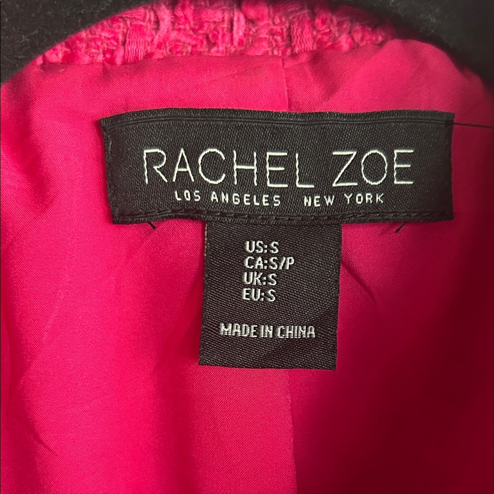 Rachel Zoe Fuchsia Cropped Tweed Blazer - Picture 6 of 14